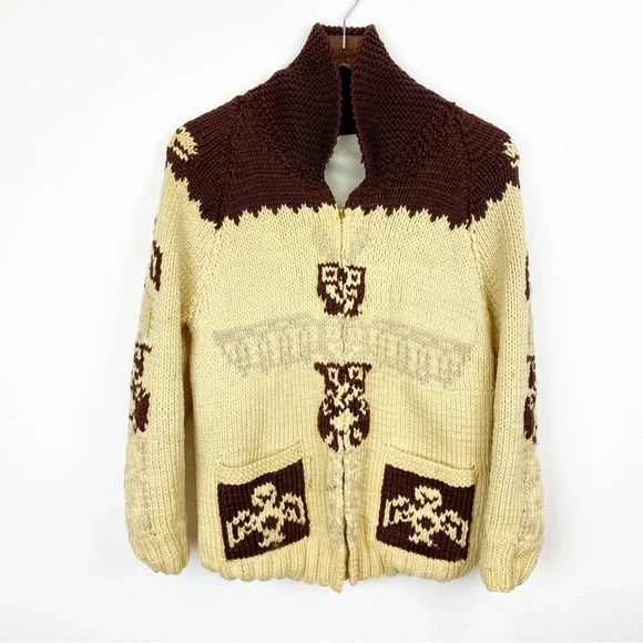 Vintage | Sweaters | Vintage Rare Cowichan Wool Totem Pole Native 